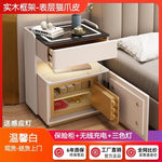 Mesa de noche inteligente LED con carga inalámbrica y 3 cajones
