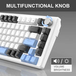 MageGee 75% – teclado mecánico gamer con perilla y retroiluminación azul