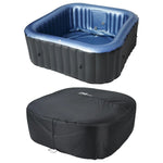 Spa jacuzzi inflable cuadrado para 4–6 personas con masaje de burbujas y 2 cubiertas