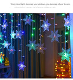 Solar LED Snowflake Curtain Lights – 3.5 m / 7 m