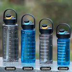 Motivational Sports Water Bottle with Straw – 1.1 L to 3 L