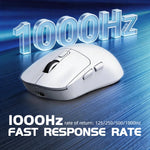 Mouse gamer inalámbrico ultraligero 59 g – tri-modo, 8,000 DPI y 1000 Hz