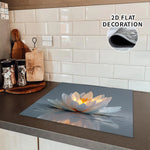 Protector decorativo para estufa – loto blanco resistente al calor