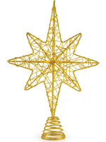LED Bethlehem Star Christmas Tree Topper – Silver & Gold Glitter