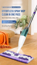 Mopa con spray 2 en 1 y paños de microfibra – uso húmedo y seco