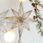 Estrella LED decorativa para árbol de Navidad – dorado y plateado