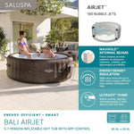 SaluSpa Bali – jacuzzi inflable redondo para 5–7 personas con 180 AirJets