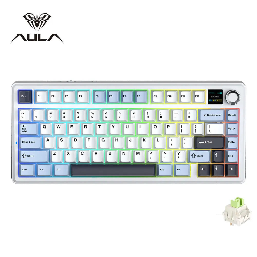 AULA F75 MAX – 75% Tri-Mode Mechanical Keyboard with TFT, RGB & Hot-Swap