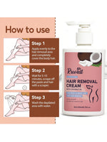 Crema depilatoria de coco – fórmula suave para el cuerpo