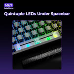 XVX M67 JadeStone – teclado mecánico inalámbrico 65% tri-modo, Gasket y RGB