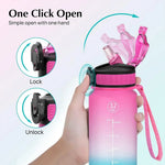 Botella deportiva 1000 ml con marcador de tiempo – colores degradados