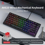 AK820 – 75% Hot-Swap Mechanical Gaming Keyboard, USB-C & White Backlight