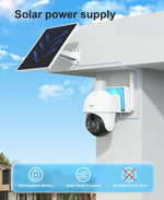 Cámara solar PTZ 8MP 2K 4G – visión nocturna y detección humana iCSee