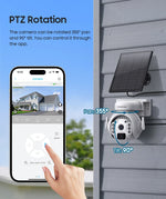 SHIWOJIA 5MP 3K – cámara solar 4G/WiFi PTZ con visión nocturna y detección PIR