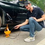 Kit 3 en 1 de gato eléctrico 12 V de 3 toneladas con llave de impacto y bomba de aire