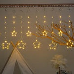 Cortina de luces navideñas LED con control remoto – 8 modos