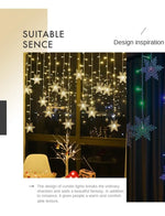 Solar LED Snowflake Curtain Lights – 3.5 m / 7 m