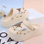 Sandalias tipo zueco de plataforma 6 cm para mujer