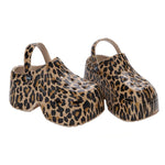 Zuecos chunky de plataforma alta para mujer – leopardo y estampados