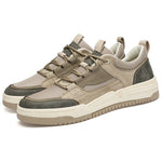 Tenis casuales de malla y cuero para hombre – suela gruesa antideslizante