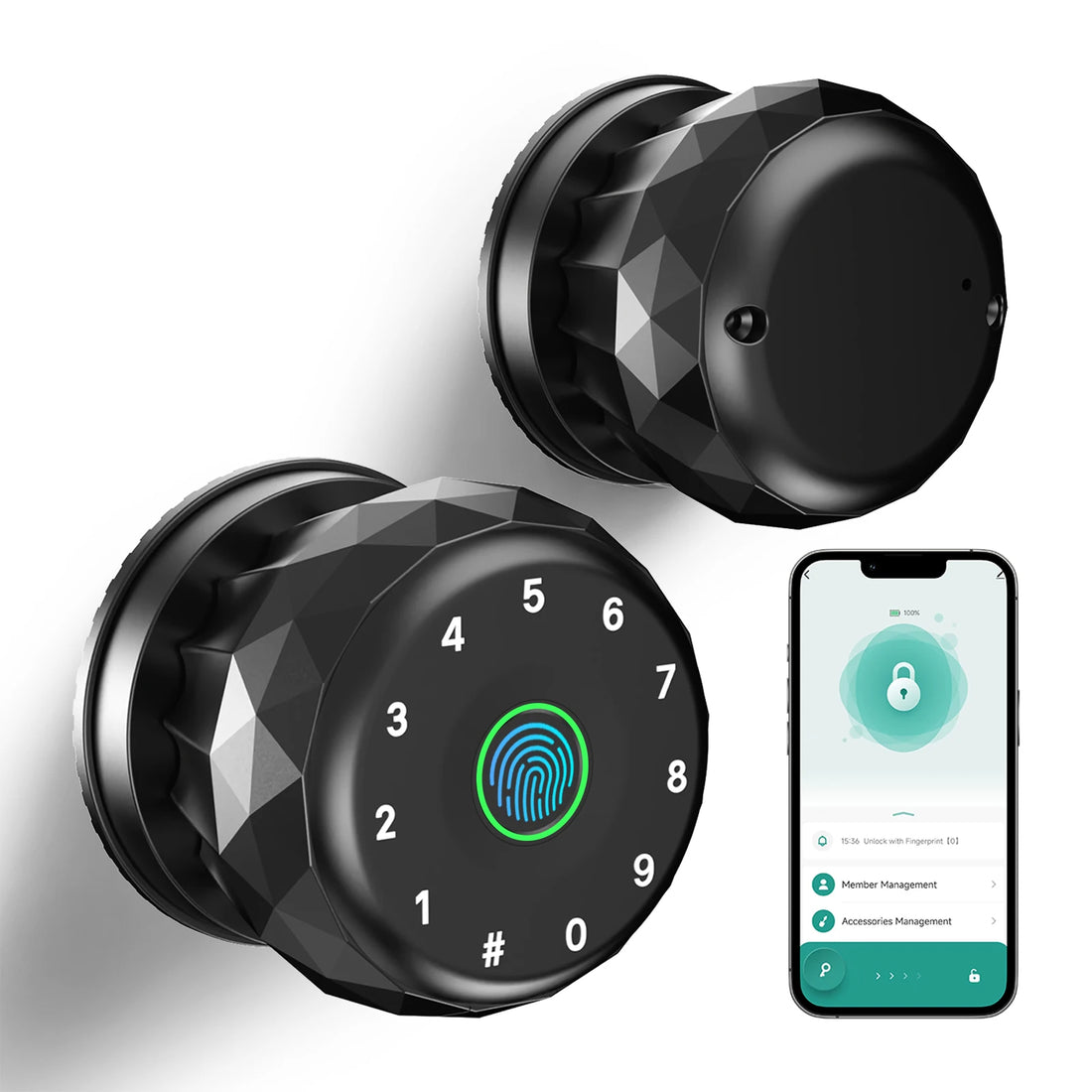Viladepot – cerradura inteligente interior con huella, contraseña, app y energía Type-C