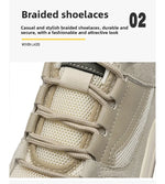 Tenis casuales de malla y cuero para hombre – suela gruesa antideslizante