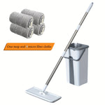 360° Flat Mop with Separate Wash & Wring Bucket