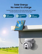 SHIWOJIA 5MP 3K – cámara solar 4G/WiFi PTZ con visión nocturna y detección PIR
