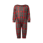 Pijamas familiares navideños a cuadros rojos – camisa y pantalón