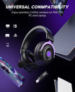 OneOdio EKSA E900 WT – audífonos gamer tri-modo RGB con micrófono y hasta 80 h