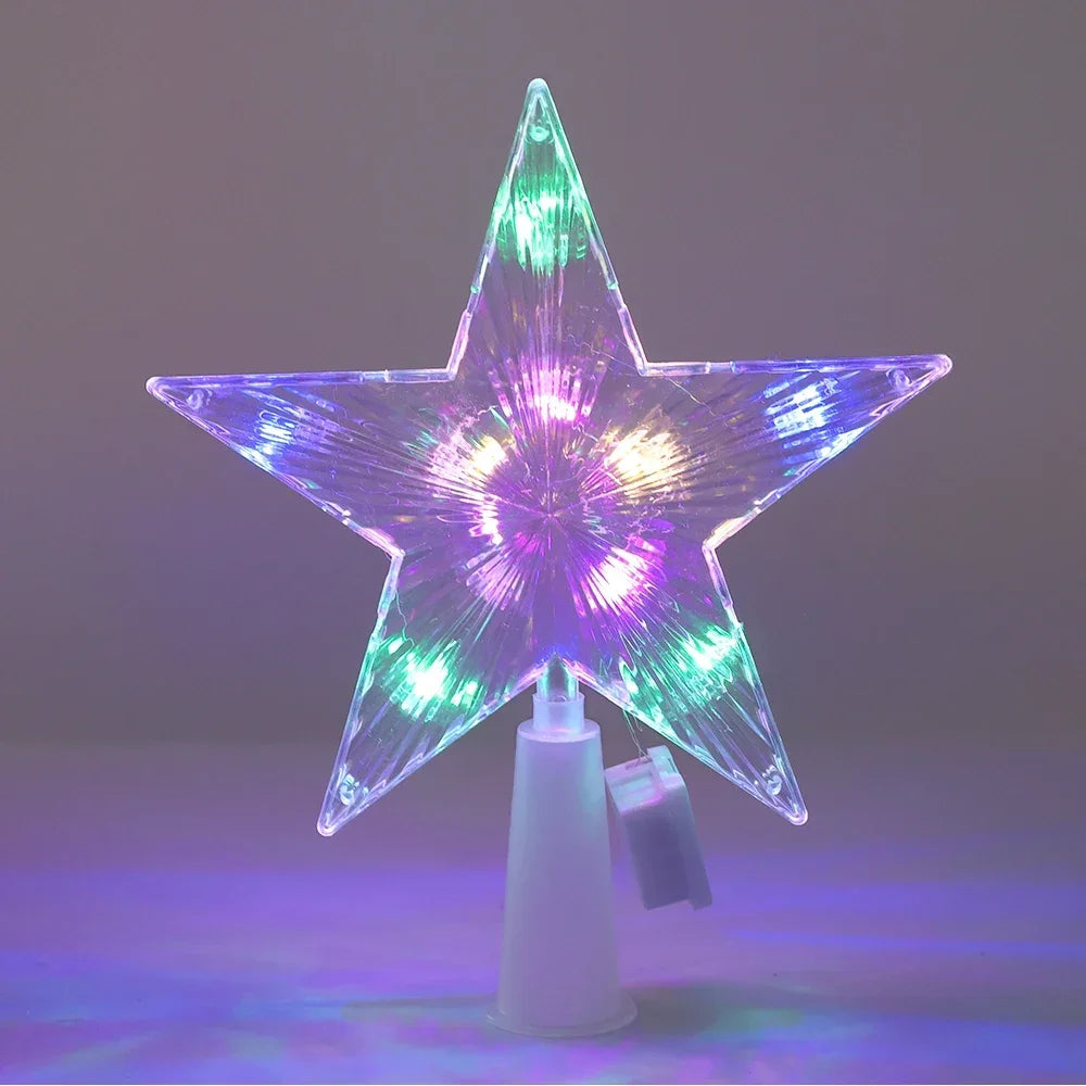 Estrella luminosa de 15 cm para árbol de Navidad – acrílica