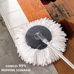 Mopa giratoria 360° con cubeta y 4 cabezales de microfibra