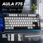 AULA F75 HE – 75% Hall Effect Tri-Mode Mechanical Keyboard, RGB, Hot-Swap & 8K