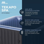 Spa jacuzzi inflable cuadrado para 4–6 personas con masaje de burbujas y 2 cubiertas