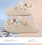 Sandalias tipo zueco de plataforma 6 cm para mujer