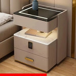 Mesa de noche inteligente LED con carga inalámbrica y 3 cajones
