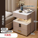 Mesa de noche inteligente LED con carga inalámbrica y 3 cajones