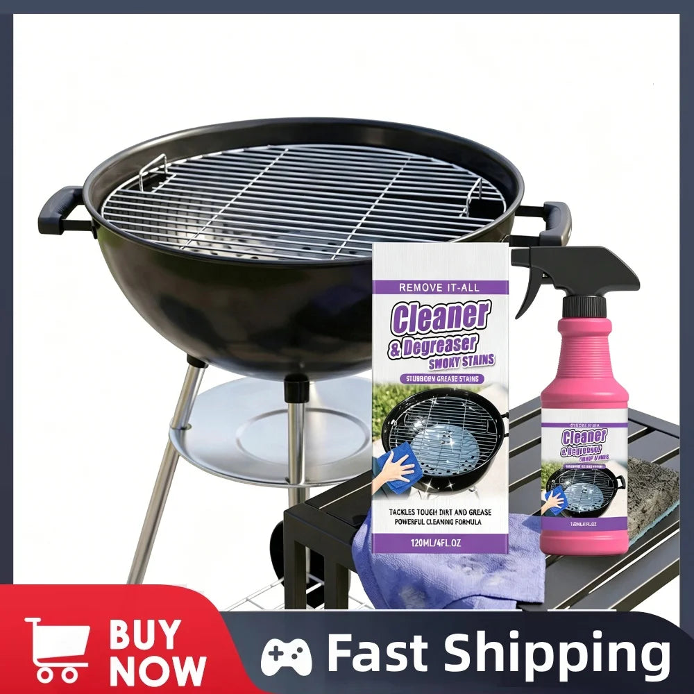 120ml BBQ Grills Cleaner Spray Multi-Purpose Multi-Purpose Grease Remover Kitchen Degreaser Kit for Oven Hood Stove BBQ Grill