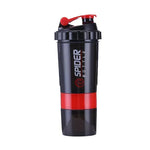 Shaker deportivo 3 en 1 para proteína – 550 ml con compartimentos