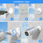 ANRAN 3MP – kit de cámaras solares WiFi para exterior con visión nocturna a color