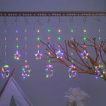 Cortina de luces navideñas LED con control remoto – 8 modos