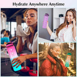 Botella deportiva 1000 ml con marcador de tiempo – colores degradados