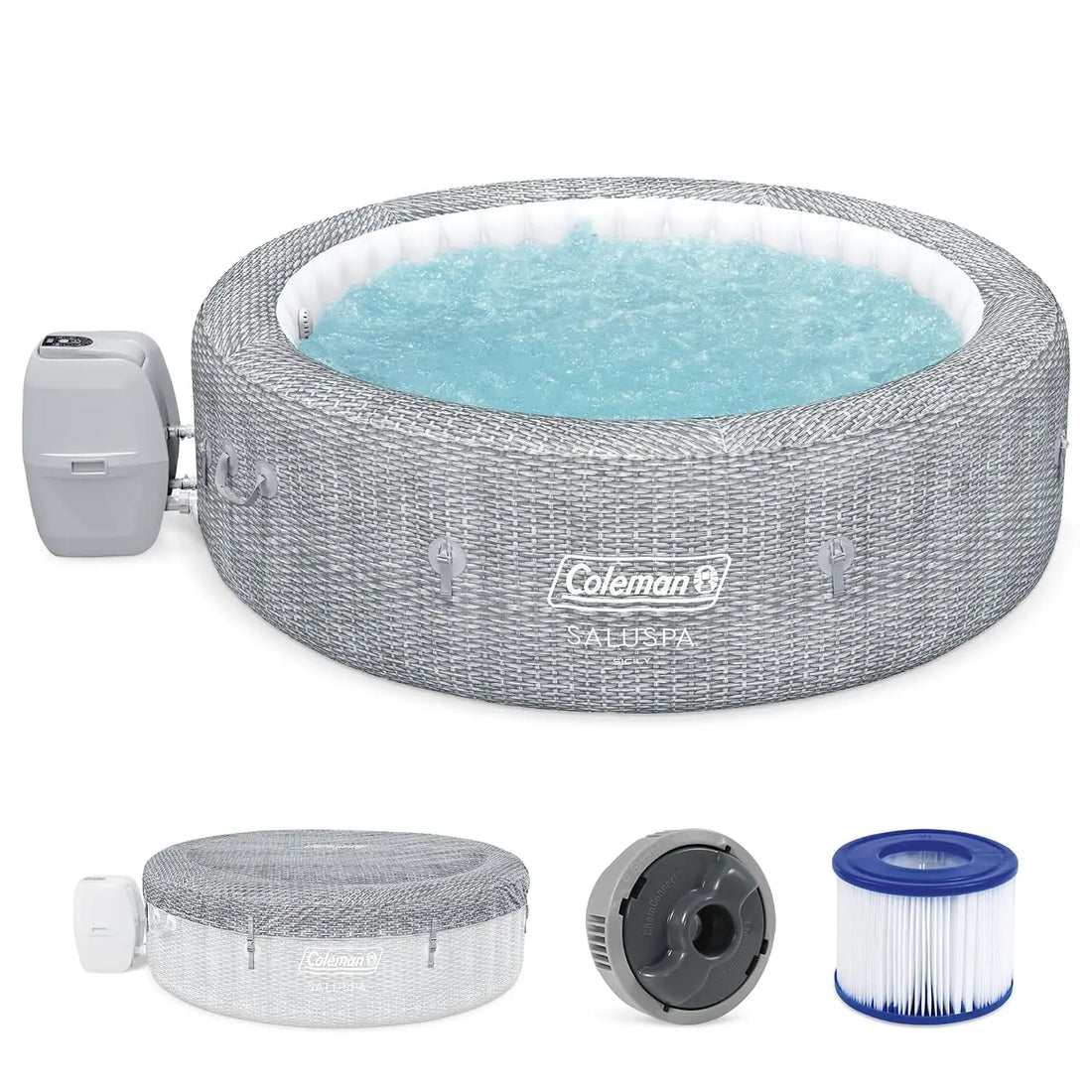 SaluSpa Sicily EnergySense – jacuzzi inflable inteligente para 5–7 personas con AirJet