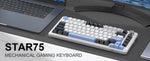 MageGee 75% – teclado mecánico gamer con perilla y retroiluminación azul