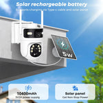 Cámara solar 8MP 4K 4G PTZ – doble lente, batería y detección PIR