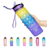 Botella deportiva 1000 ml con marcador de tiempo – colores degradados