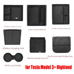 Organizadores de consola para Tesla Model 3 Highland 2025 – cajas, portavasos y bandejas