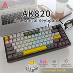 AK820 – 75% Hot-Swap Mechanical Gaming Keyboard, USB-C & White Backlight