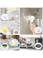 Cepillo eléctrico giratorio 6 en 1 – inalámbrico recargable para cocina y baño