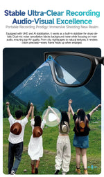Gafas inteligentes AI con cámara 8 MP – video, traducción, Bluetooth y música